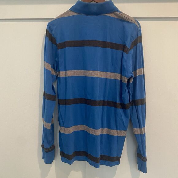 Vintage Esprit Rugby Shirt Men S Blue Striped Stitched Embroidered Urban Fit NWT - Picture 9 of 14